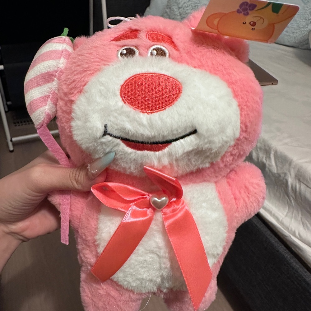 Pink Plush Bear with Ribbon